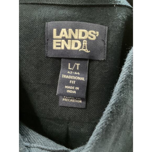 Lands' End Blue Flannel Shirt - Picture 3 of 4
